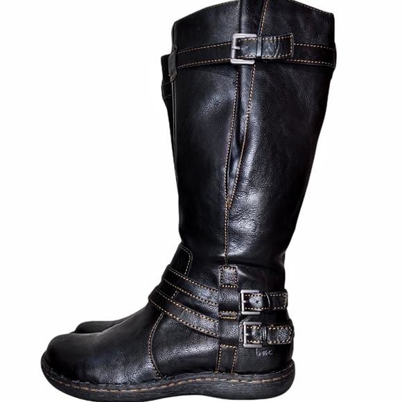 b.o.c. Shoes - b.o.c. Born Vegan Black Tall Buckle Flat Riding Moto Combat Boots Size 7.5M